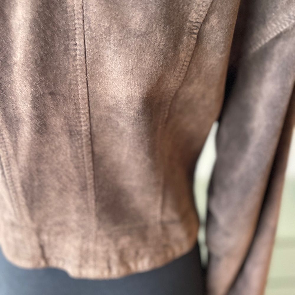 Brown leather and fur Collar Jacket - Picture 6 of 11
